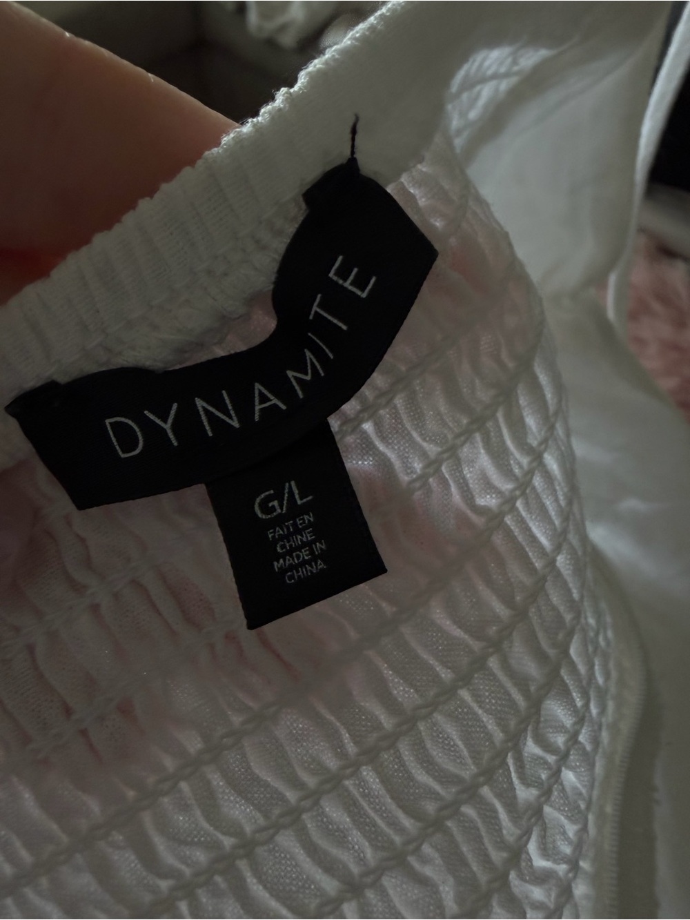 Dynamite White Linen Blend Peplum Cami | Tie Straps | Size Large - Picture 6 of 8